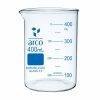 BEAKERS HEAVY DUTY LOW FORM WITH SPOUT, ISI mark and Heavy Wall 400ml