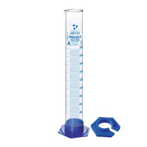 CYLINDER, MEASURING, CLASS 'A' WITH DETACHABLE PLASTIC BASE, 2000mL