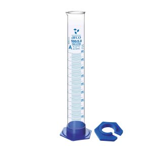 CYLINDER, MEASURING, CLASS 'A' WITH DETACHABLE PLASTIC BASE, 500mL