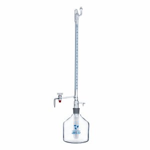 Burette, Automatic, Class 'A', Amber, Straight Bore, Glass Stopcock with Screw Thread, 100mL