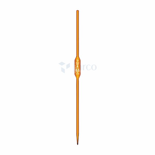 Pipette, Volumetric, Class 'A', Amber One Mark, 0.5mL