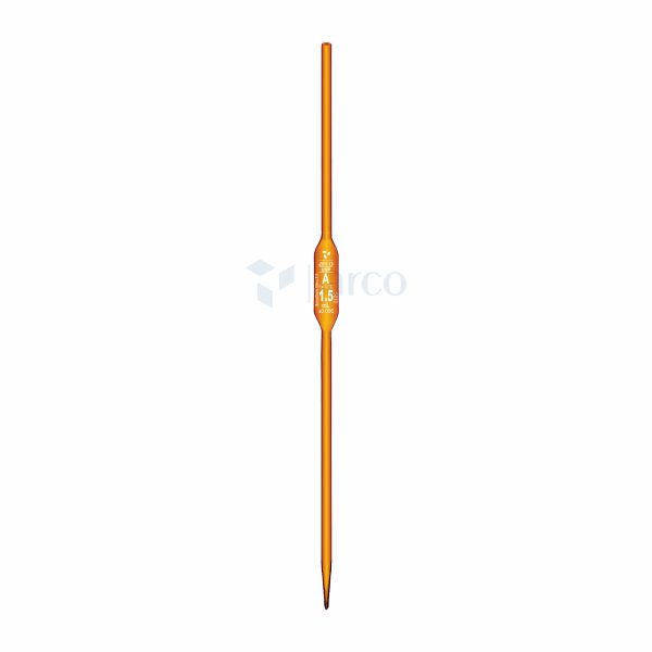 Pipette, Volumetric, Class 'A', Amber One Mark, 1.5mL