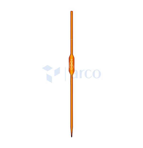 Pipette, Volumetric, Class 'A', Amber One Mark, 2mL