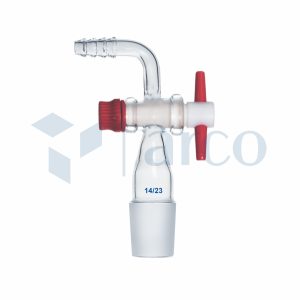 Adapters, Cone, Stopcock, Right Angle with Vacuum Connection, Cone Size 14/23
