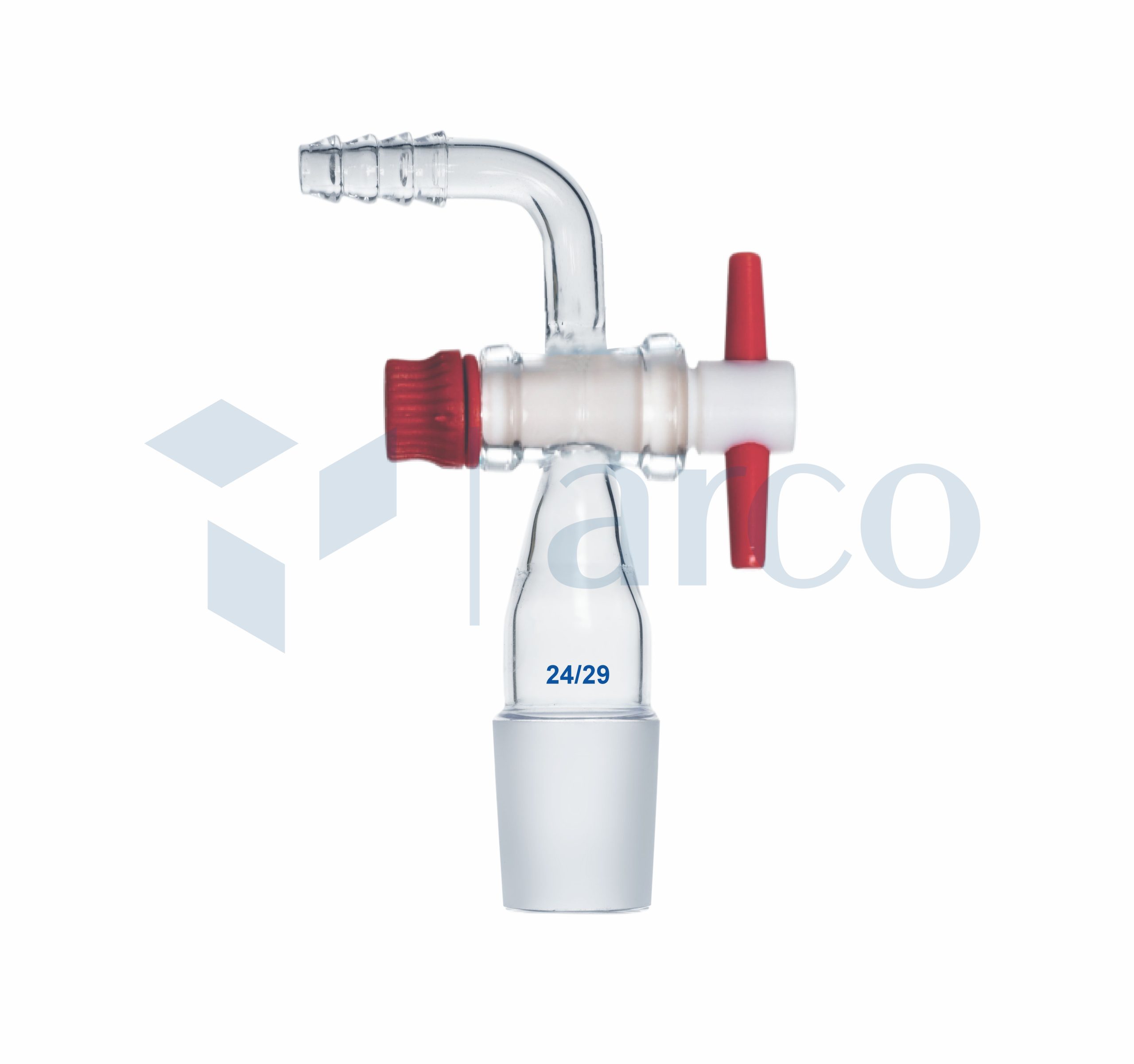 Adapters, Cone, Stopcock, Right Angle with Vacuum Connection, Cone Size 24/29