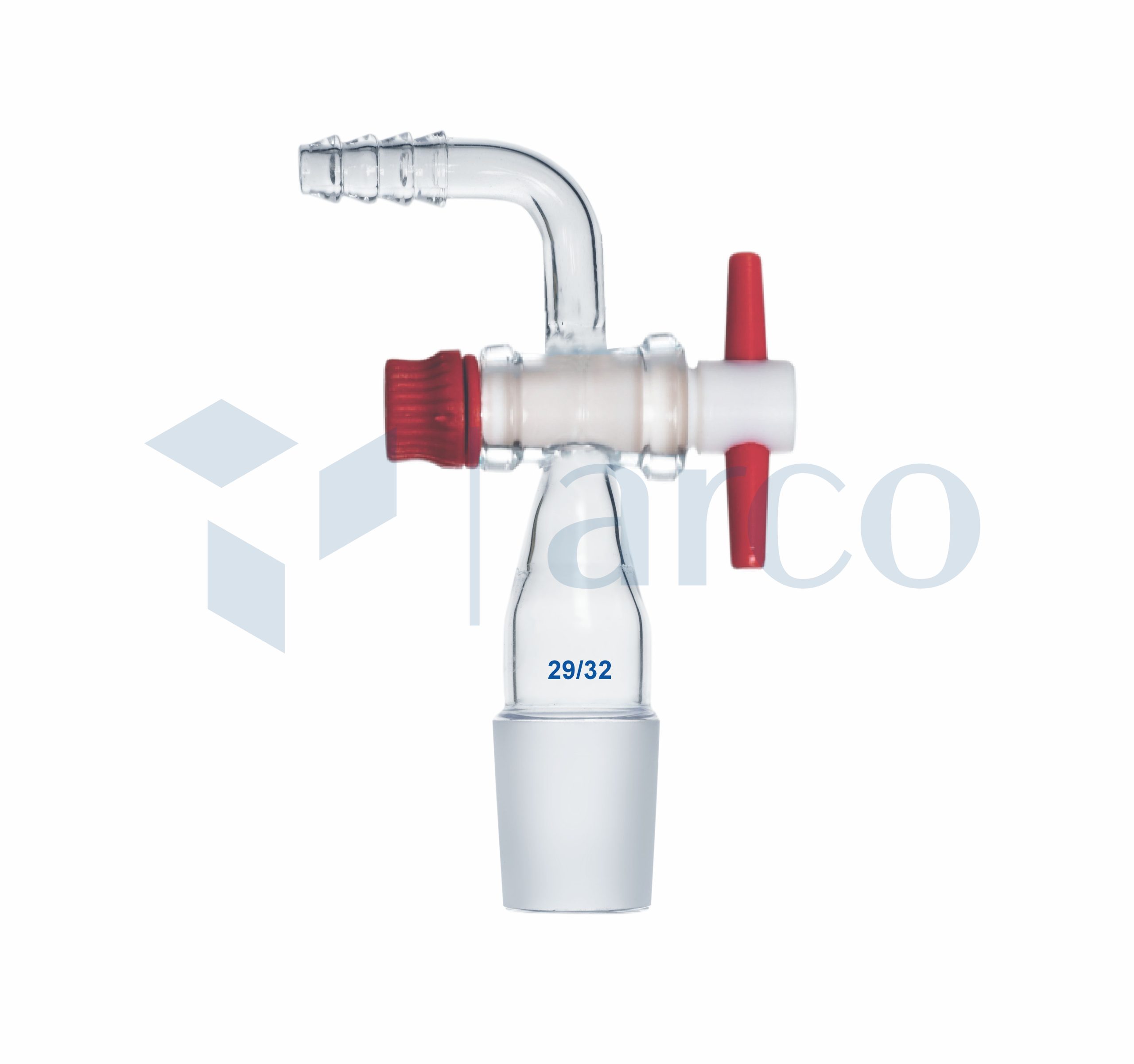 Adapters, Cone, Stopcock, Right Angle with Vacuum Connection, Cone Size 29/32