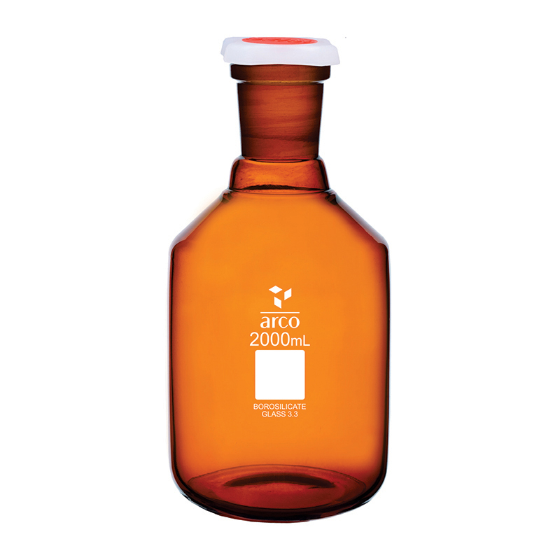 Bottle, Reagent, Amber, Narrow Neck, With Pp Stopper, 2000mL