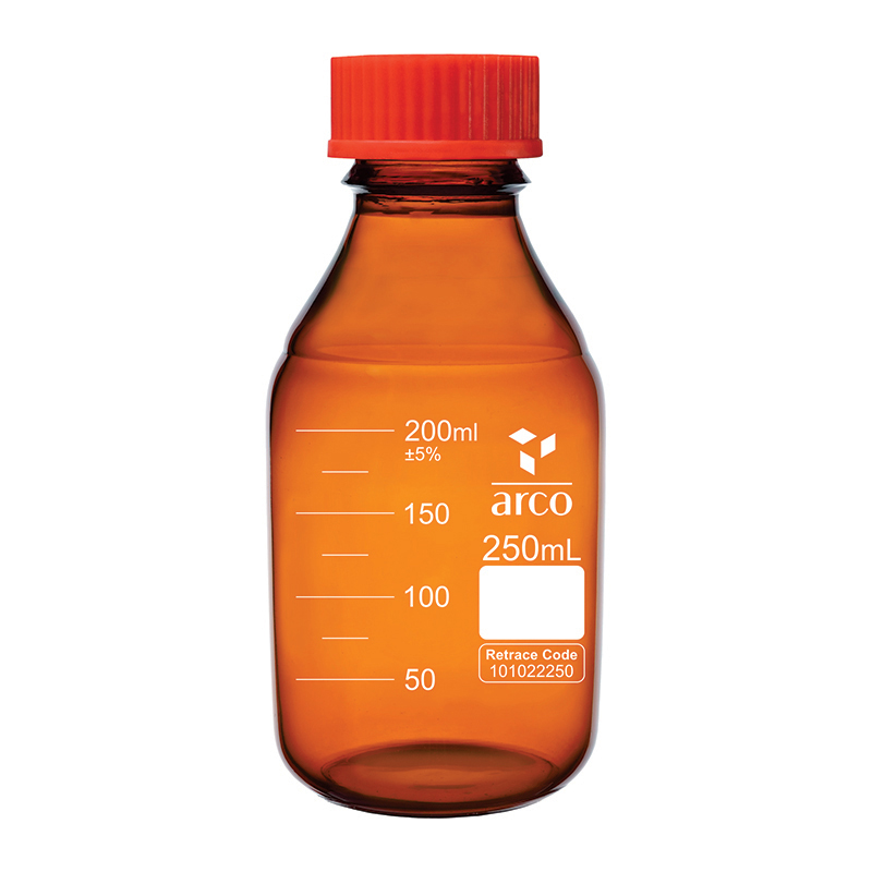 Bottle, Reagent, Amber, With Screw Cap, 250mL