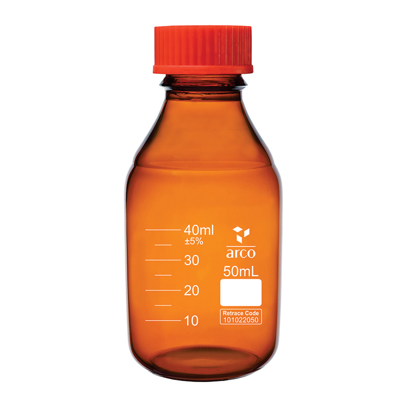 Bottle, Reagent, Amber, With Screw Cap, 50mL