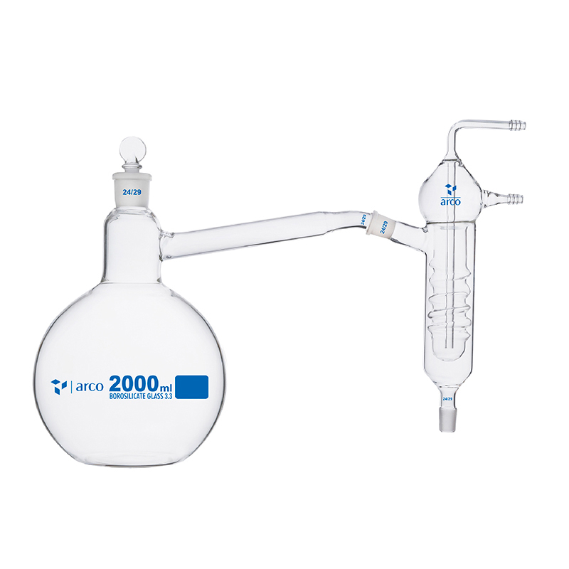 Distilling Apparatus with Friedrichs Condenser,Interchangeable Joint And Stopper, 2000mL