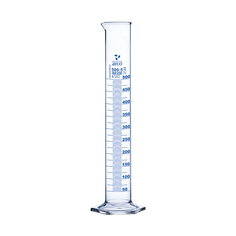 Cylinder, Measuring, Class 'A' Hexagonal Base, 500mL