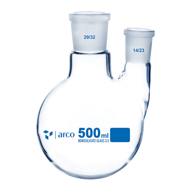 Flask, Boiling, Round Bottom Two Neck, Parallel, 500mL