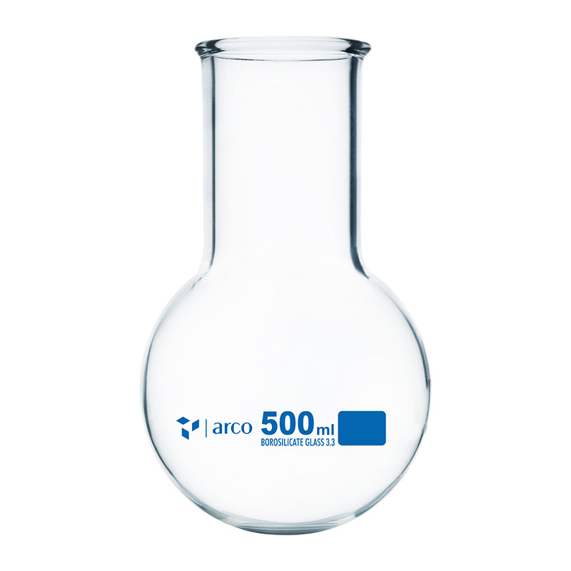 Flask, Boiling, Round Bottom Wide Neck, 500mL