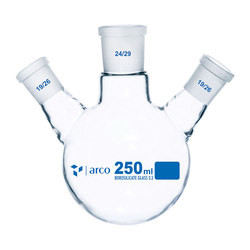 Flask, Boiling, Round Bottom, Three Neck, Angular, 250mL
