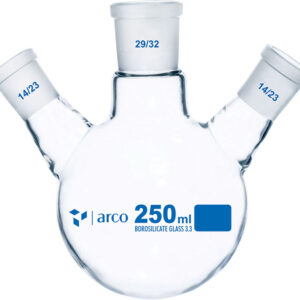 Flask, Boiling, Round Bottom, Three Neck, Angular, 250mL