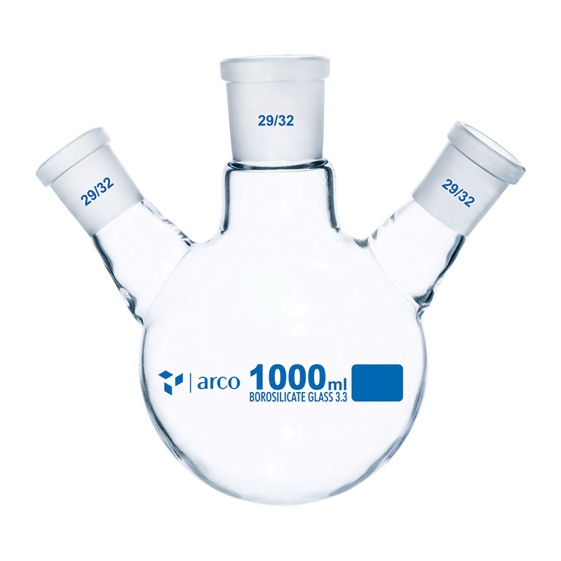 Flask, Boiling, Round Bottom, Three Neck, Angular, 1000mL