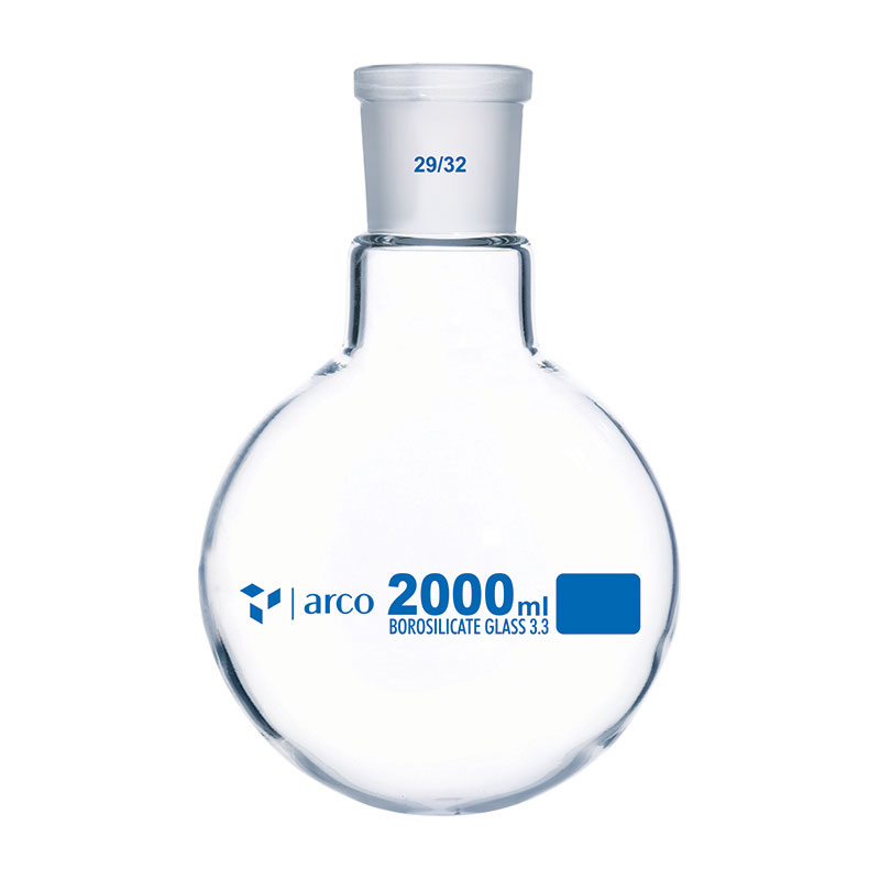Flask, Boiling, Round Bottom with Socket, 2000mL