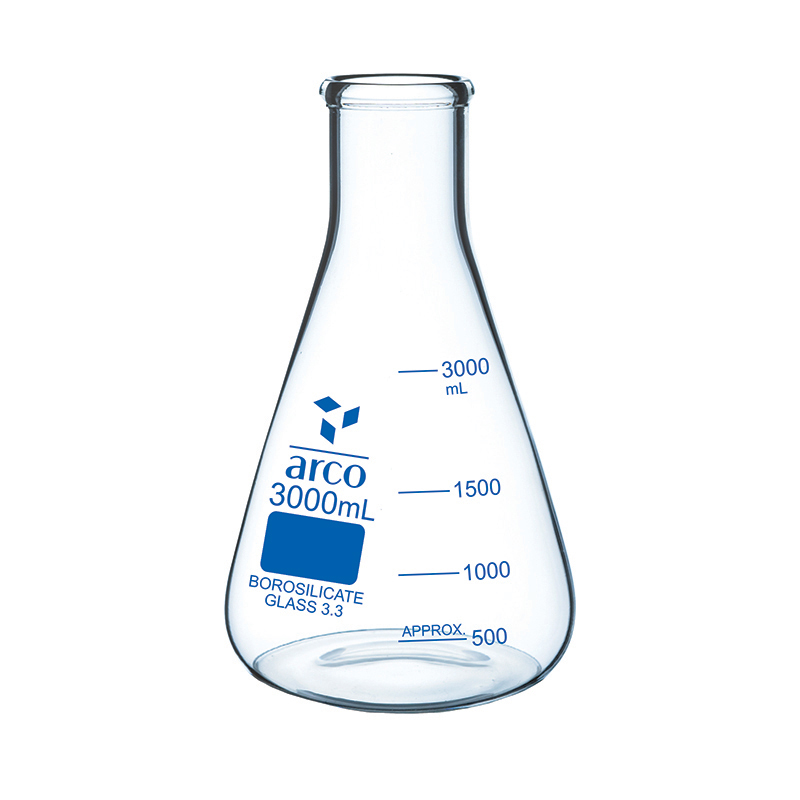 Flask, Erlenmeyer, (Conical) Narrow Neck, 3000mL