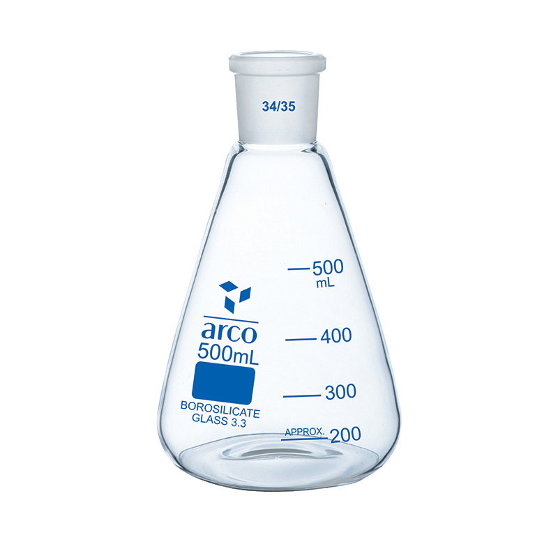 Flask, Erlenmeyer, (Conical) Narrow Neck with Socket, 500mL