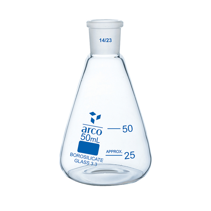 Flask, Erlenmeyer, (Conical) Narrow Neck with Socket, 50mL