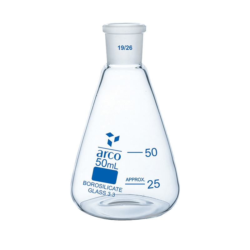 Flask, Erlenmeyer, (Conical) Narrow Neck with Socket, 50mL