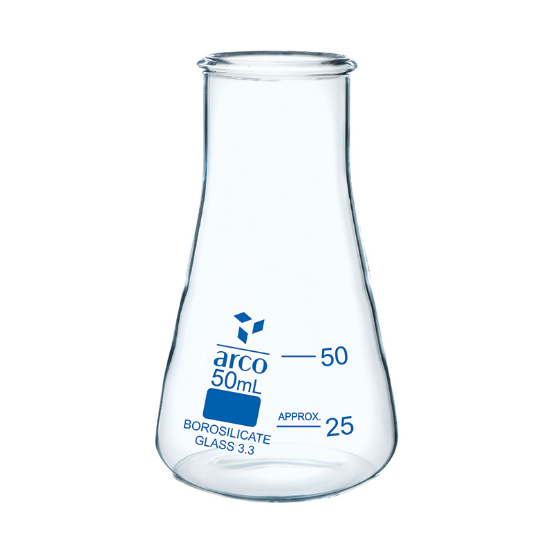 Flask, Erlenmeyer, (Conical) Wide Neck, 50mL