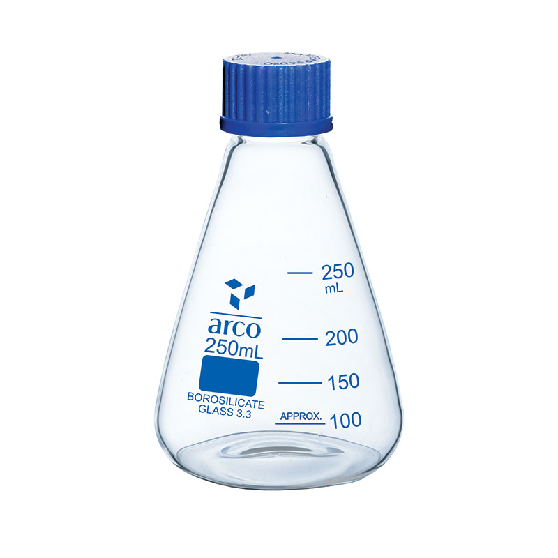 Flask, Erlenmeyer, (Conical) with Screw Cap, 250mL