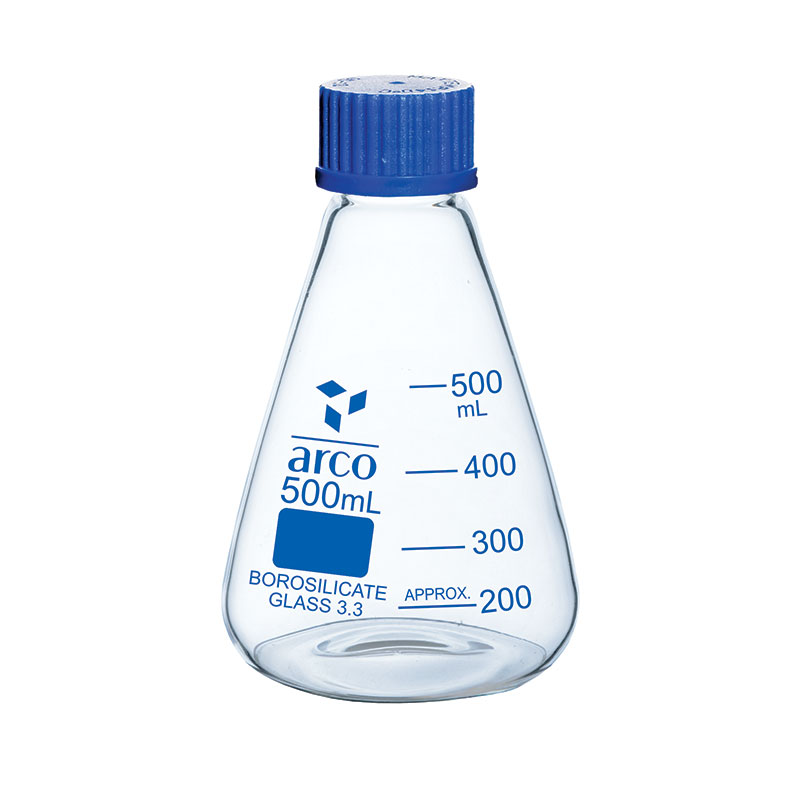 Flask, Erlenmeyer, (Conical) with Screw Cap, 500mL