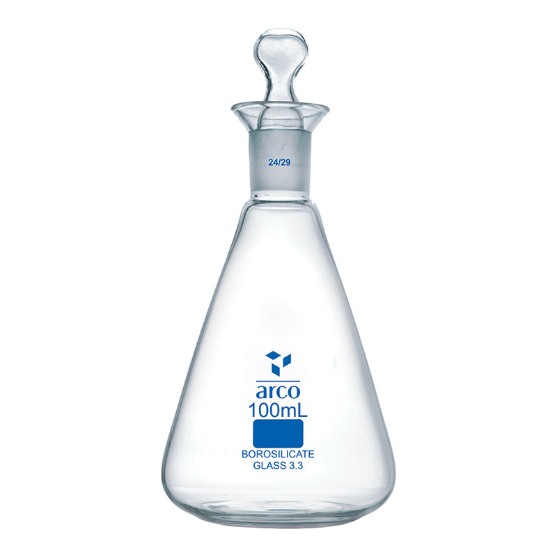 Flask, Iodine with Penny Head Stopper, 100mL