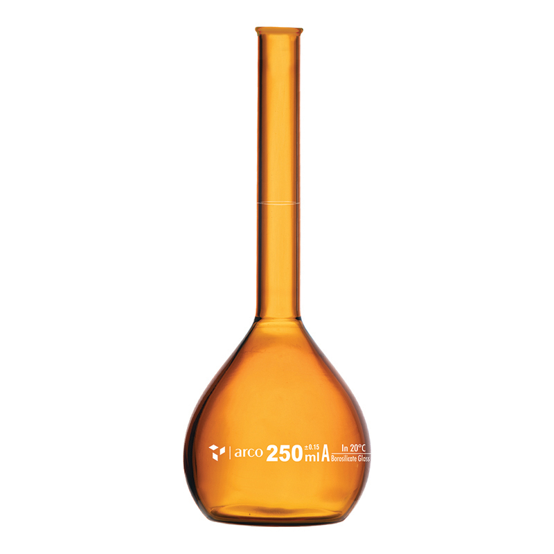 Flask, Volumetric, Without Pourout Class A, Amber, 250mL