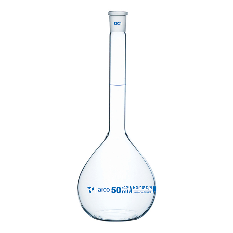 Flask, Volumetric Class A with Plastic Stopper , 50mL
