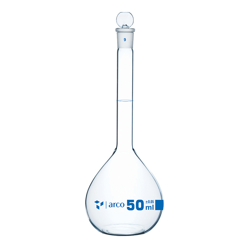 Flask, Volumetric, Class A with Penny Head Stopper, 50mL