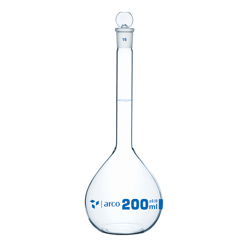 Flask, Volumetric, Class A with Penny Head Stopper, 200mL