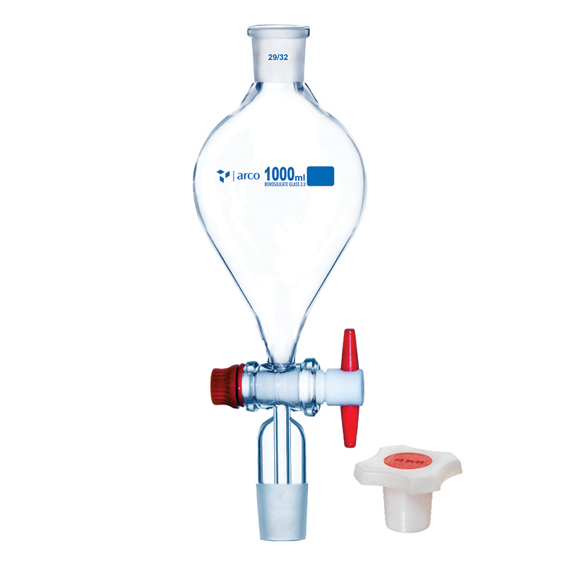Funnel, Separating, Pear Shape Stem Inside Cone, PP Stopper, 1000mL