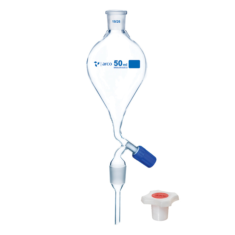 Funnel, Separating, Pear Shape Stem with Cone, PP Stopper, 50mL