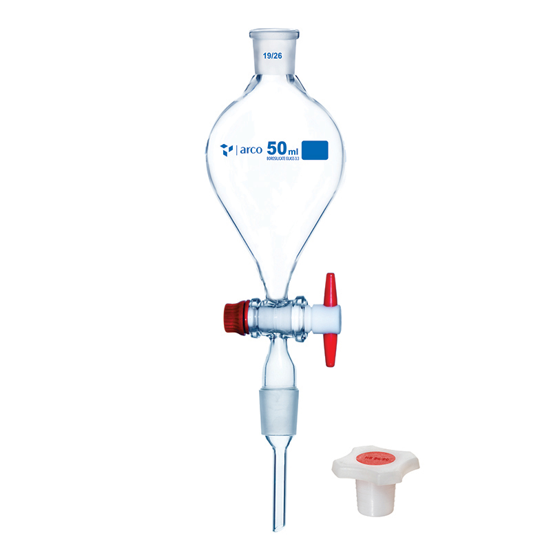 Funnel, Separating, Pear Shape Stem with Cone, PP Stopper, 50mL
