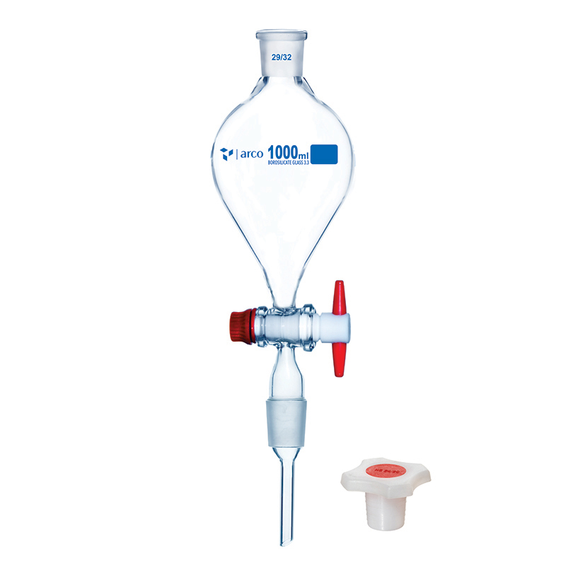 Funnel, Separating, Pear Shape Stem with Cone, PP Stopper, 1000mL