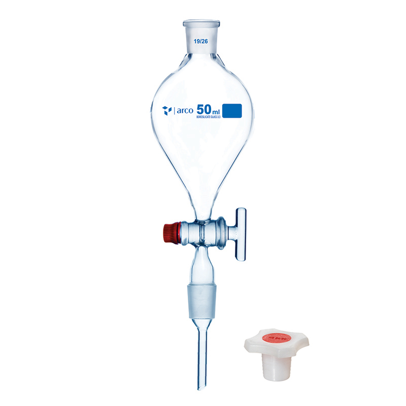 Funnel, Separating, Pear Shape Stem with Cone, PP Stopper, 50mL
