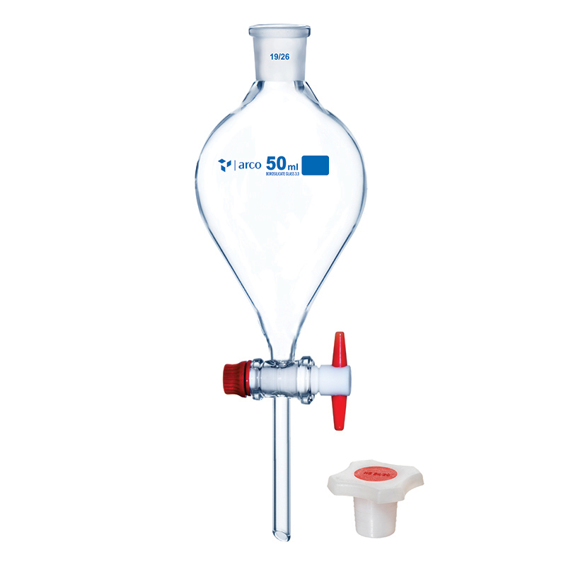 Funnel, Separating, Pear Shape with PP Stopper, 50mL