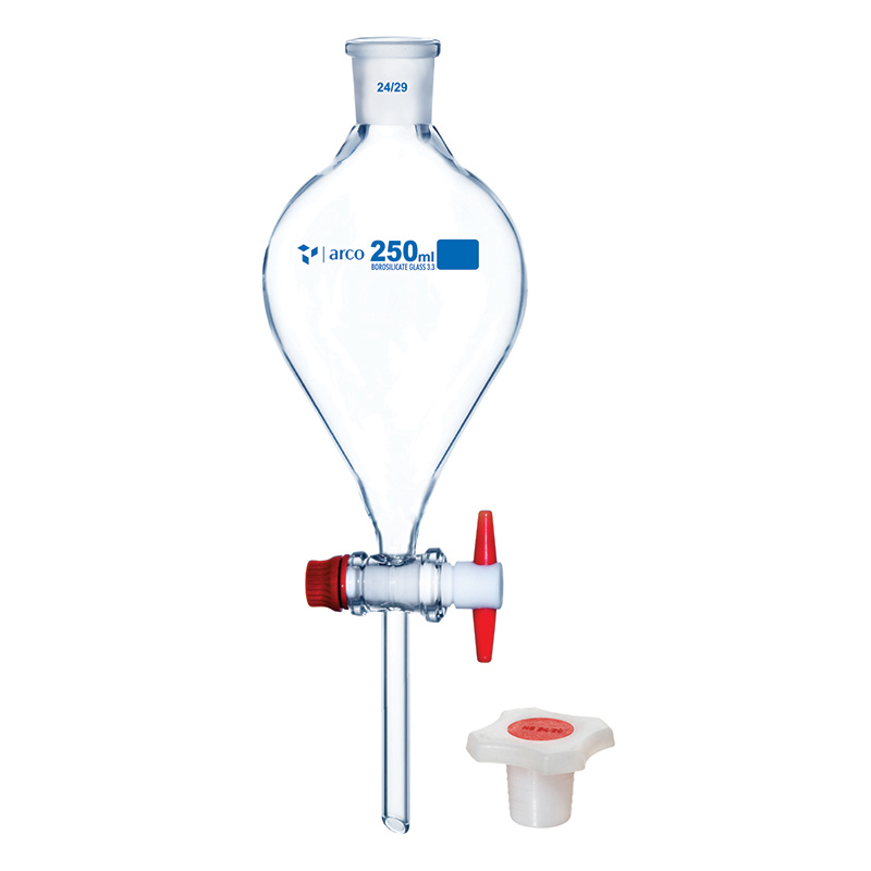 Funnel, Separating, Pear Shape with PP Stopper, 250mL