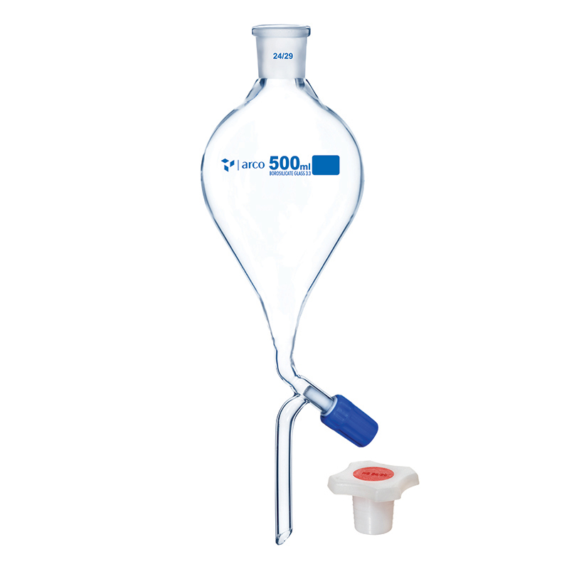Funnel, Separating, Pear Shape with PP Stopper, 500mL