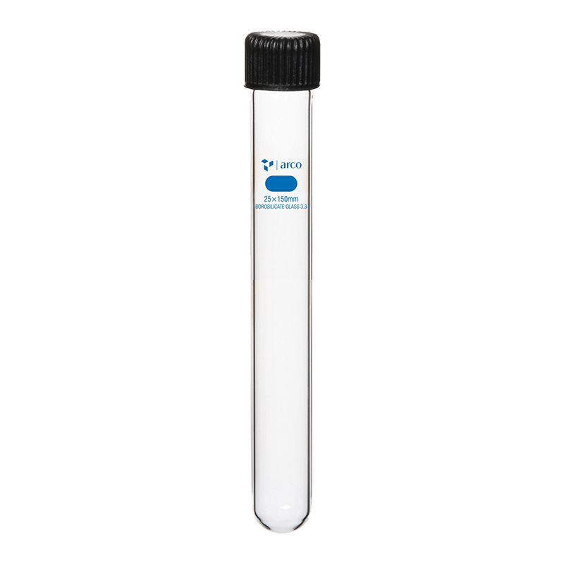Test Tubes, Culture Round Bottom with PP Screw Cap, 25×150mm