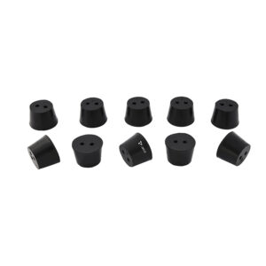 Stopper, Rubber, Black Color With Two Hole - Stopper No. 000 | ARCO Scientific