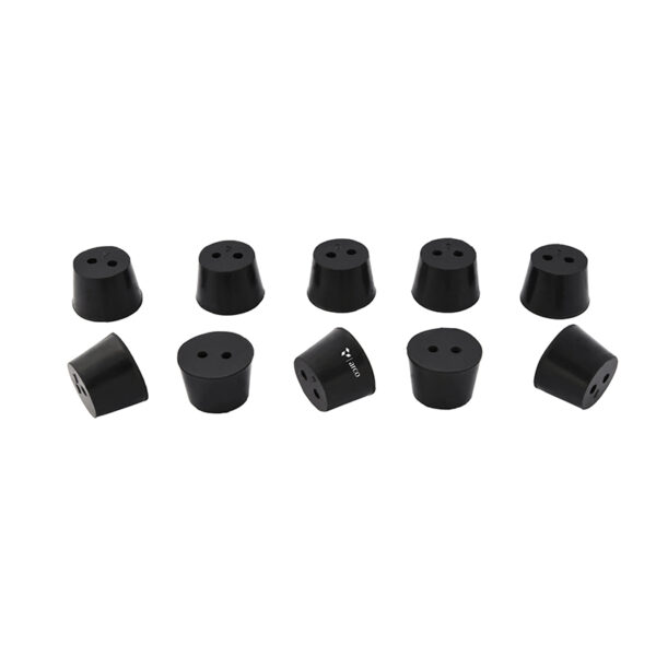 Stopper, Rubber, Black Color With Two Hole - Stopper No. 000 | ARCO Scientific