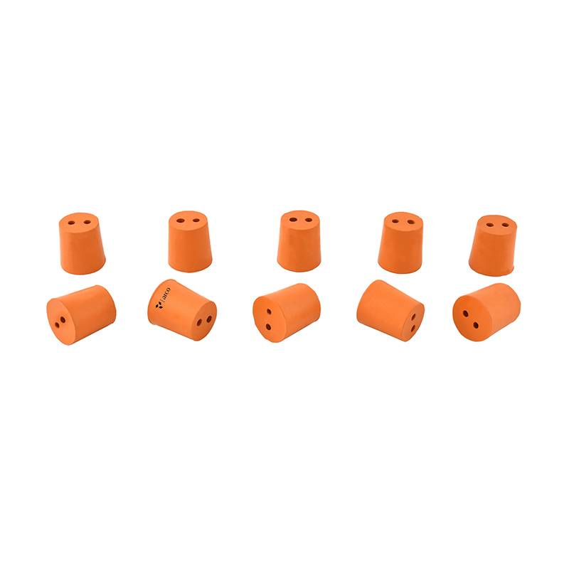 Stopper, Rubber, Orange Color, With Two Hole - Stopper No. 31 | ARCO Scientific