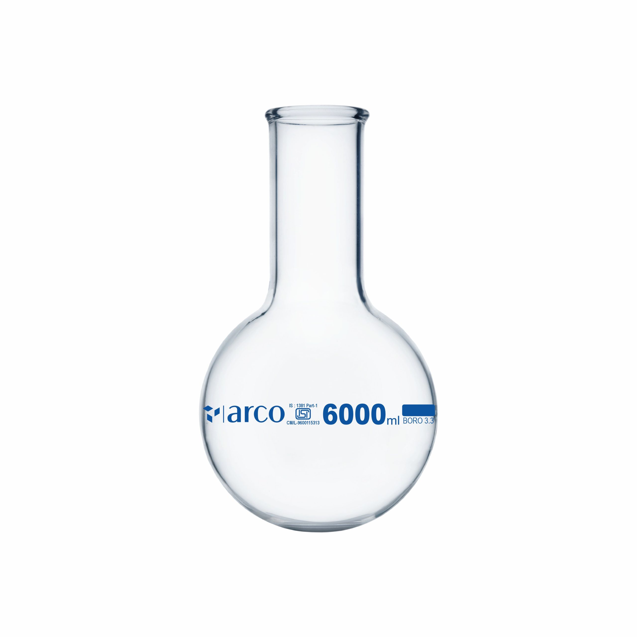 FLASKS BOILING, ROUND BOTTOM NARROW NECK 6000ml