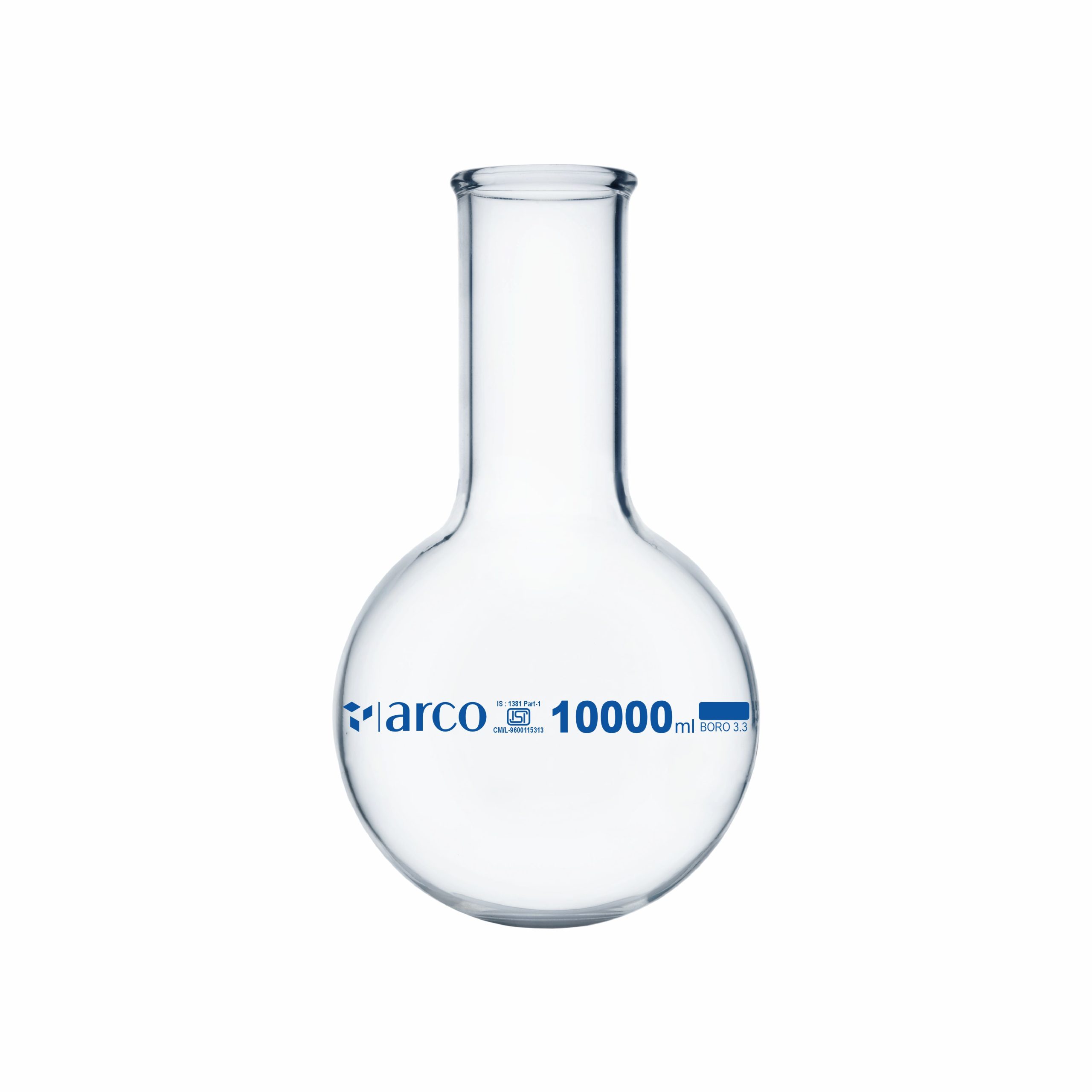 FLASKS BOILING, ROUND BOTTOM NARROW NECK 10000ml