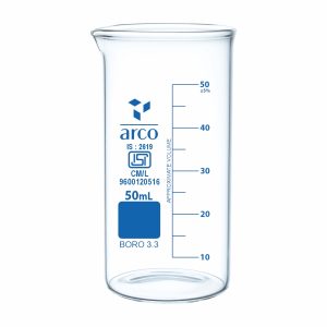 BEAKERS TALL FORM WITH SPOUT 50ml