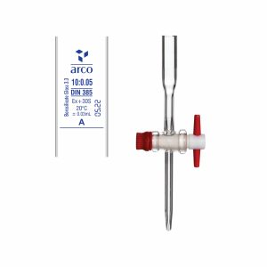 BURETTES STRAIGHT BORE PTFE STOPCOCK WITH NABL CERTIFICATE 10ml