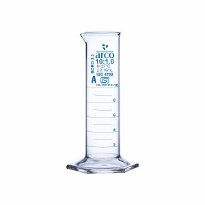CYLINDER, MEASURING, SQUAT FORM,HEXAGONAL BASE, CLASS 'A' With Individual Certificate, 10mL